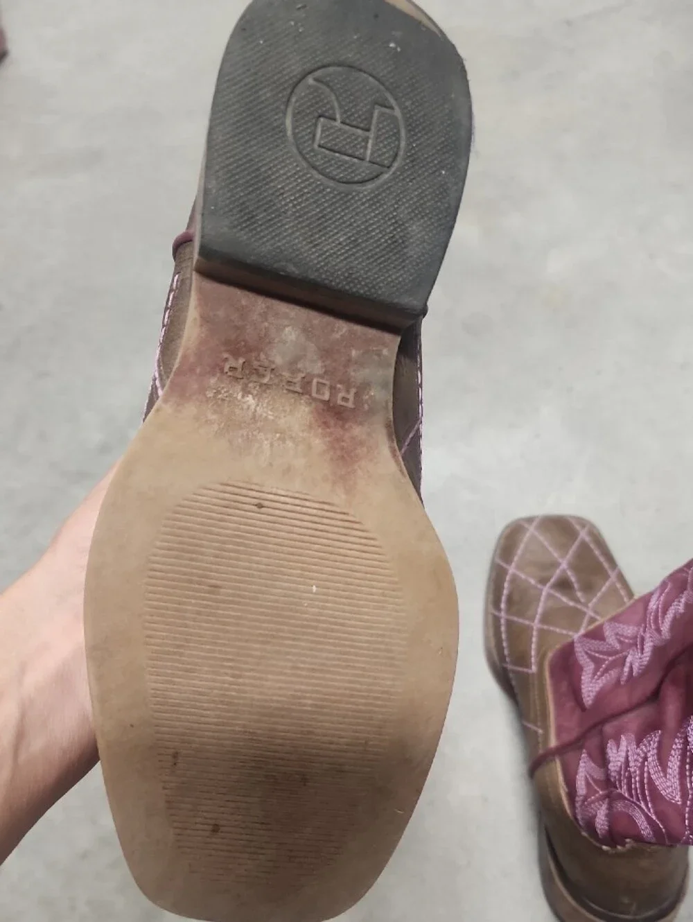 Roper Two-Tone Brown and Burgundy Western Boots
